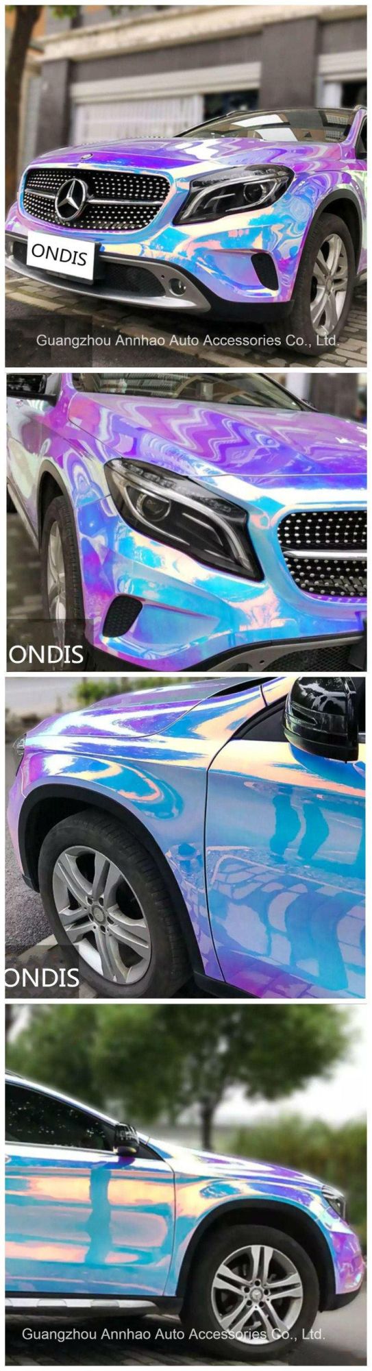 Ondis Mirror Chrome Rainbow Holographic Automobiles Vehicle Design Car Wrap Vinyl Sticker