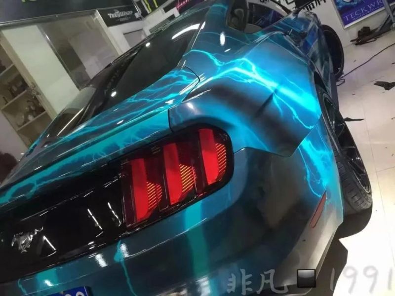1.52*28m Size Sky Lightning Bomb Design Car Vinyl Wrap Vinyl