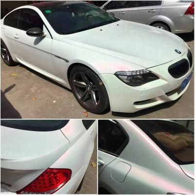 Car Stickers Bubble Air Free Release Matte Pearl White Chameleon Vinyl Wrap