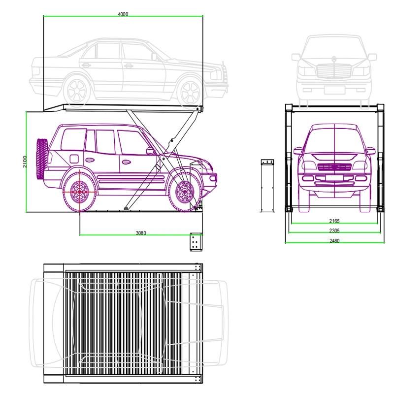 Home Double Level Scissor Car Parking Lift/Hoist