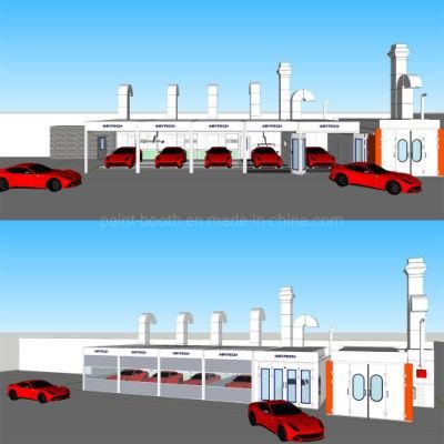 Smart Repair Preparation Zones, Spraying and Baking Room for Auto Bodywork