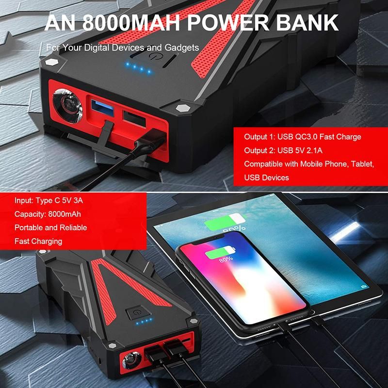 800A Peak Lithium Portable Battery Jumper Box Start Pack Car Jump Starter