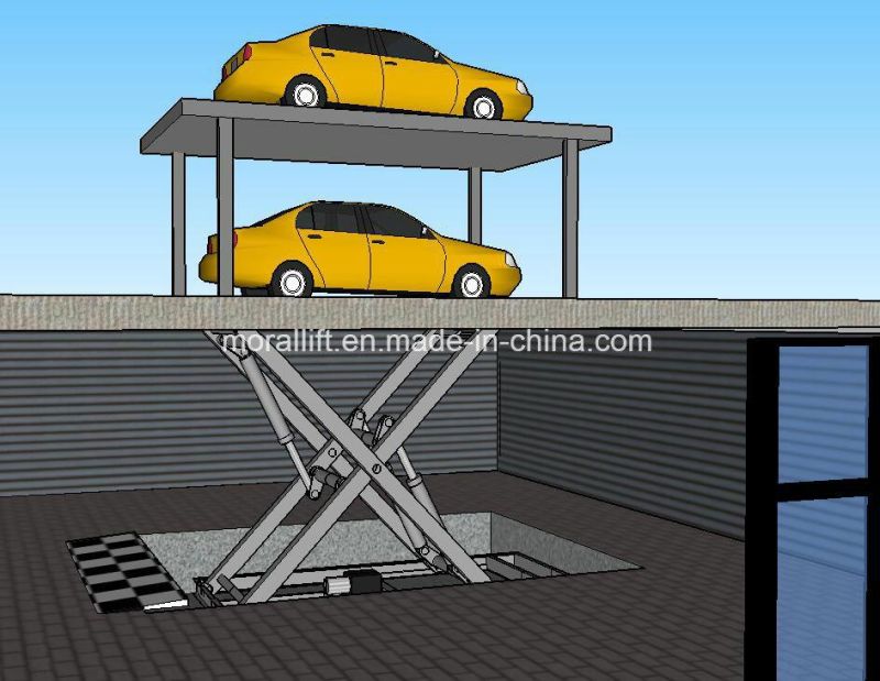 Underground Garage Car Parking Lift with Car Top Roof