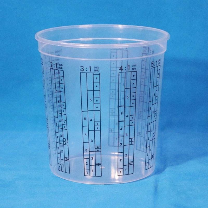 Spray Mixing Paint Cup Plastic 600cc Paint Mixer Cup