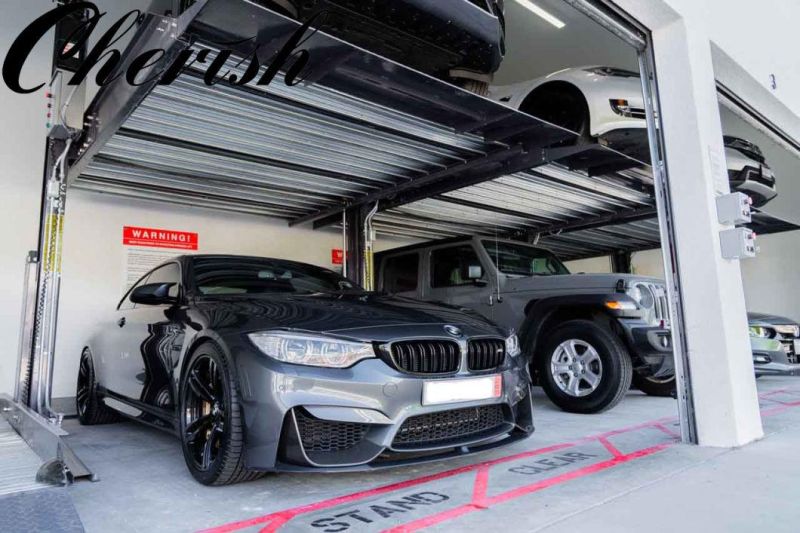 Home Garage Double Level Hydraulic Two Post Car Parking Lift for Outdoor