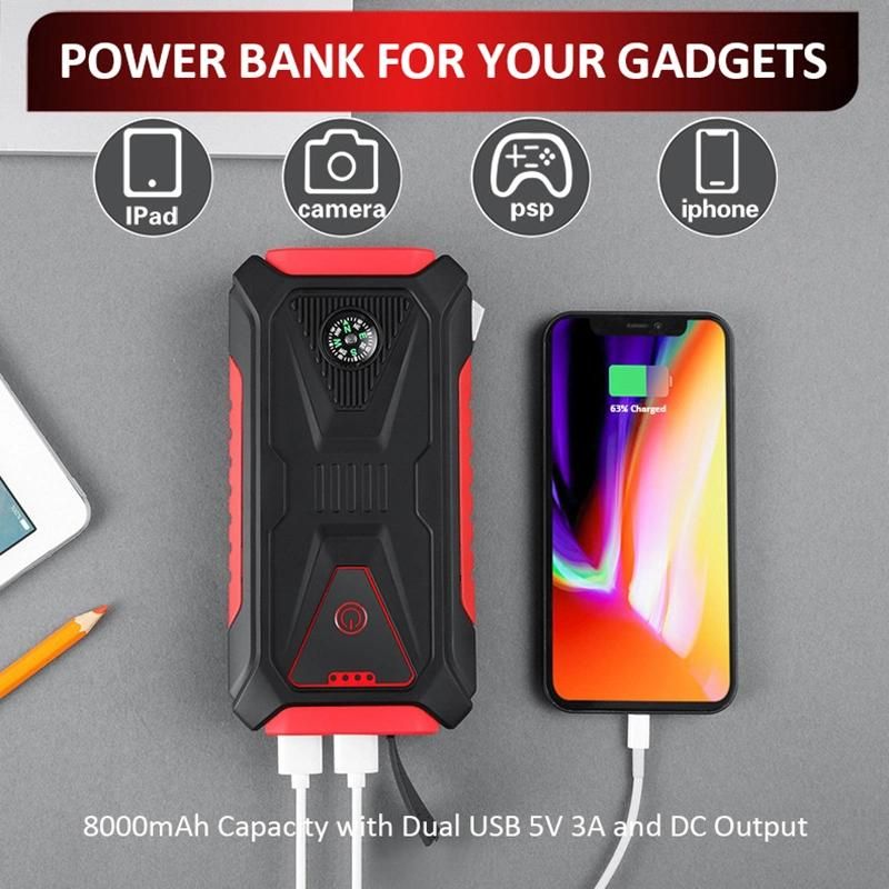 Portable Vehicle Lithium Battery Pack Jumper Box 800A Peak Car Jump Starter