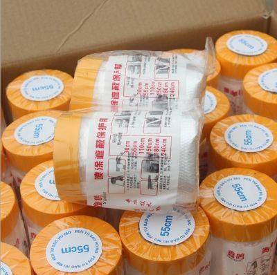 Clear HDPE Overspray Covering Automotive Glass Masking Protective Auto Paint Pretaped Plastic Painting Masking Film Tape