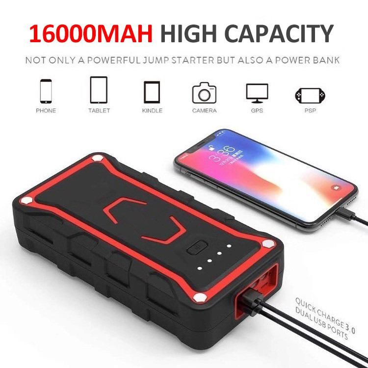 Waterproof Rugged Vehicle Jumper Box 1100A Peak Portable Battery Jump Pack Car Jump Starter