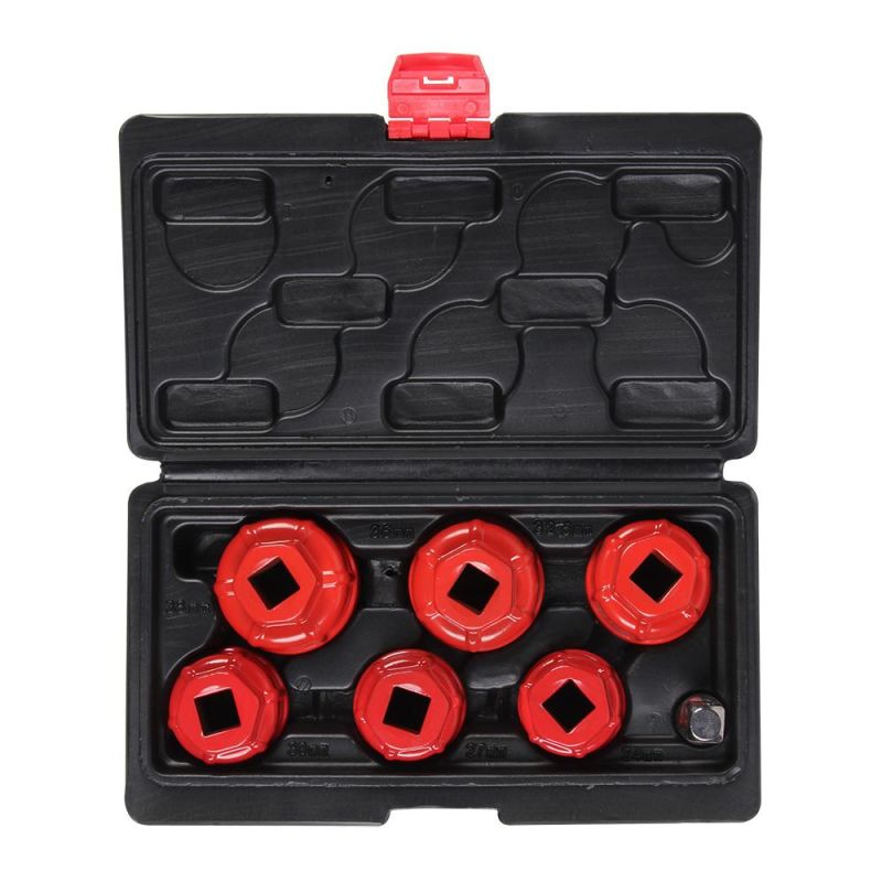 Viktec 7PC 24mm, 27mm, 30mm, 32.5mm, 36mm, 38mm Cup Type Oil Filter Wrench Set (VT17347)