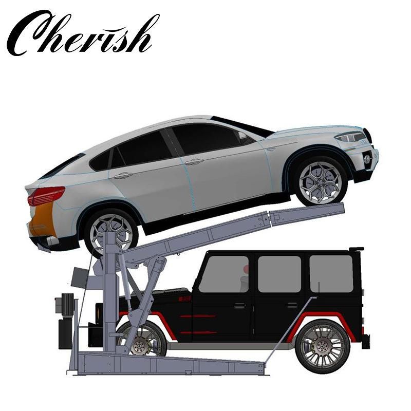 Basement Auto Tilting Parking Lift for 2 Cars