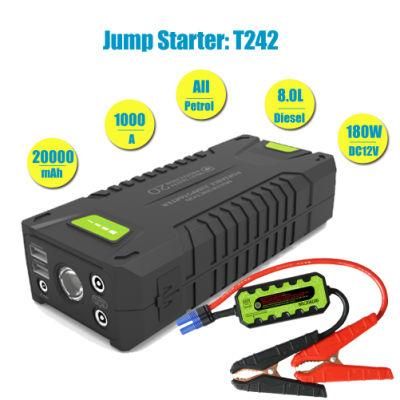 20000mAh Mini Auto Jumps Starter Power Bank to Start All Gasoline Backup