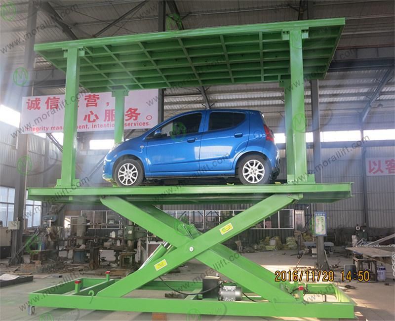 Double deck electric car lift equipment for home use