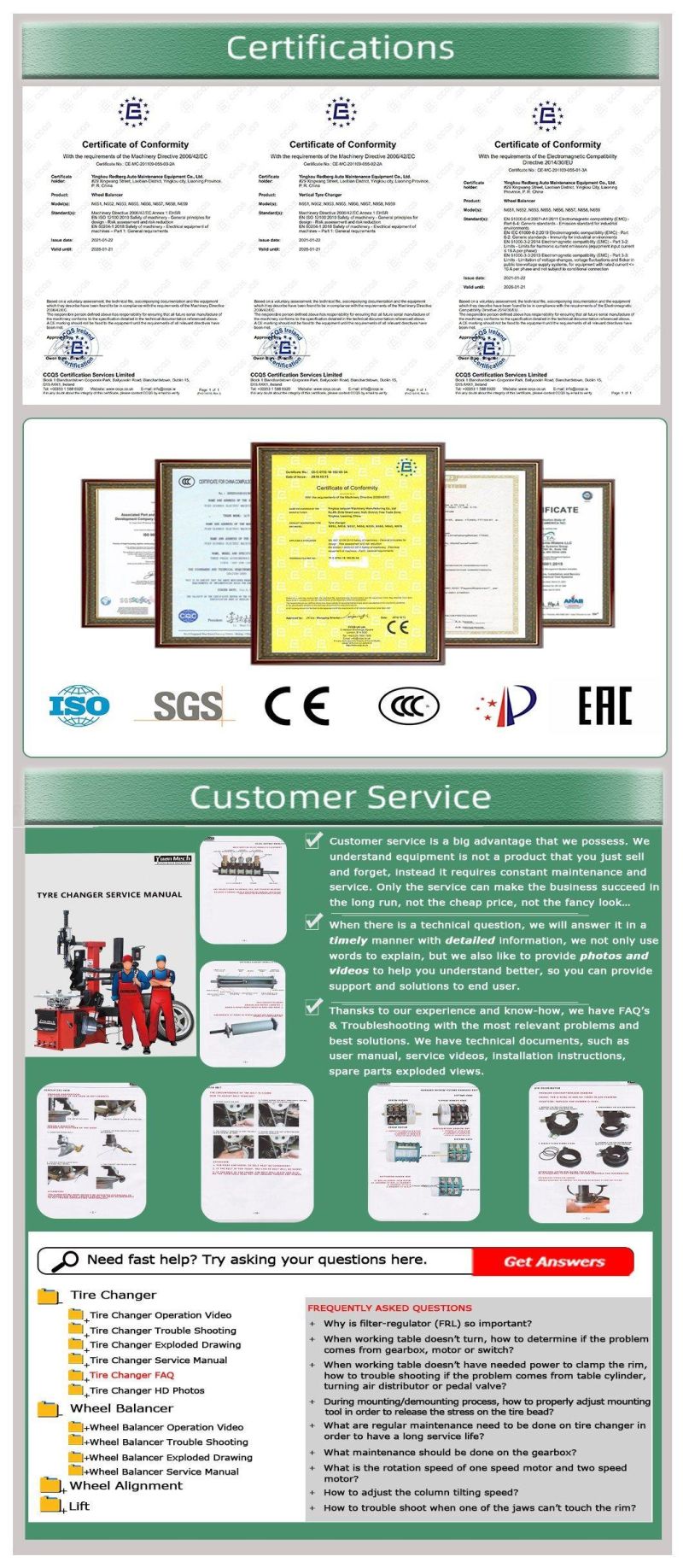 Tyre Changing Machine Truck Tire Service Equipment for Workshop