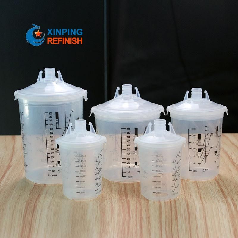 Car Body Refinish Accessories Spray Gun Cup 180ml Plastic Paint Mixing Cup