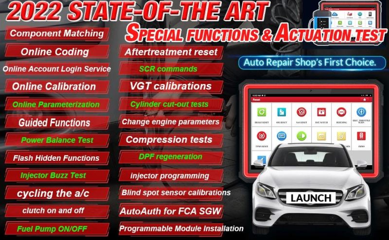 Launch X431 PRO3s+Hdiii, Diesel&Gasoline Bidirectional Diagnostic Scan Tool, Cars&Heavy Duty Trucks All Systems Scanner, Key Program, ECU Coding, 50+Service