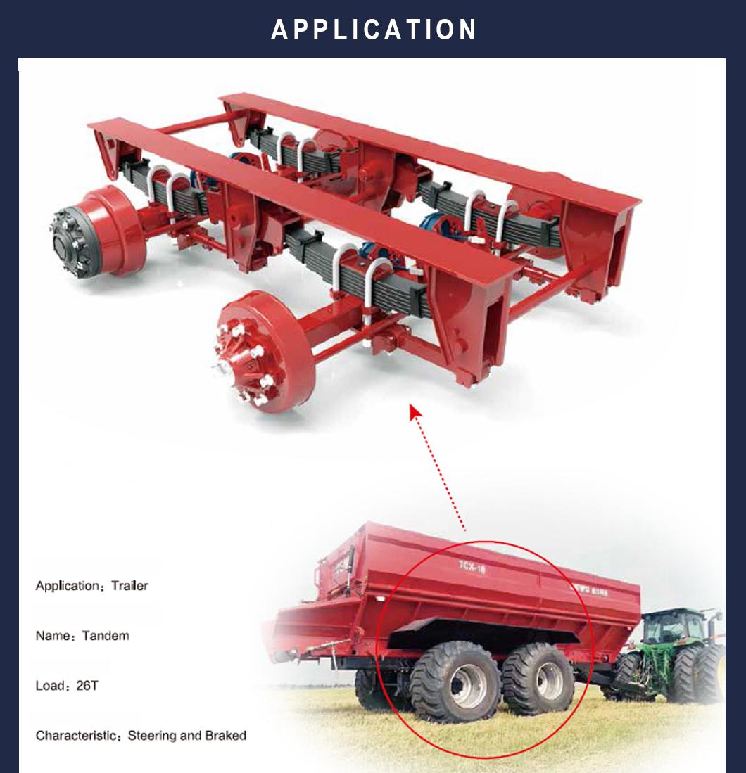 High Quality Agricultural Bogie Suspension 4.5-30T with Steering Axle