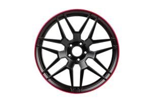 16-24 Inch Customized Forged Aluminum Alloy Wheels Black Painting + Machine Side + Transparent Red for Passenger Car