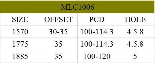 MLC1006 JXD Brand Auto Spare Parts Alloy Wheel Rim Aftermarket Car Wheel