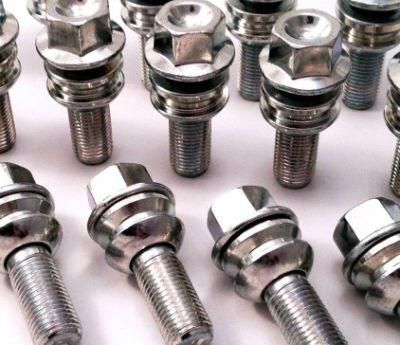 16 PCS 30 mm Thread Length 19mm Hex Radius Seat Type Wheel Lug Bolts OEM Fit Porsche