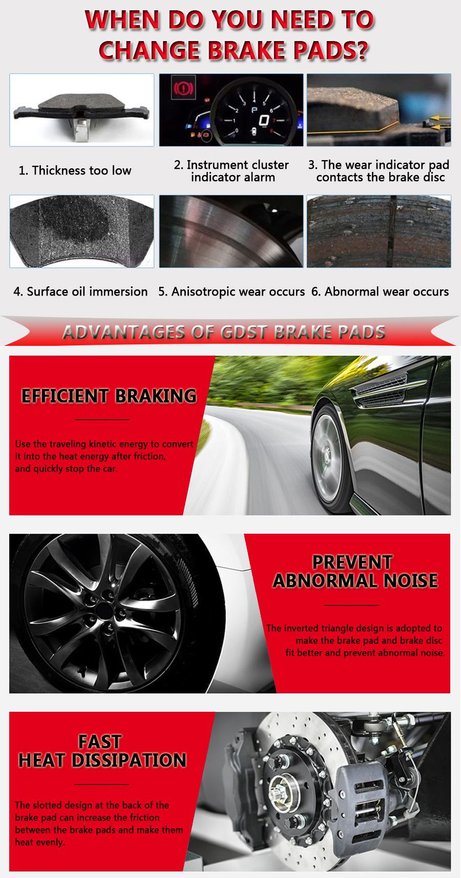 Gdst Wholesale Price Auto Brake System Brake Pads OEM D1872 000 420 59 00 for Mercedes-Benz C-Class Glc