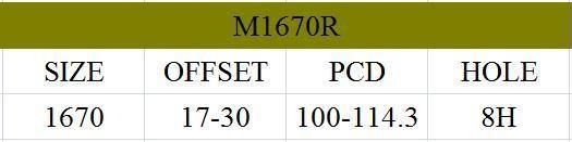 M1670R JXD Brand Auto Spare Parts Alloy Wheel Rim Aftermarket Car Wheel