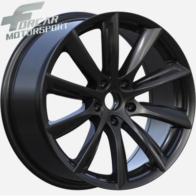 Matte Black Machine Face Alloy Wheels for Tesla