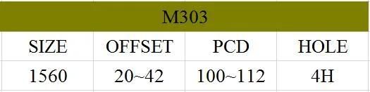 M303 JXD Brand Auto Spare Parts Alloy Wheel Rim Aftermarket Car Wheel
