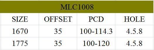 MLC1008 JXD Brand Auto Spare Parts Alloy Wheel Rim Aftermarket Car Wheel
