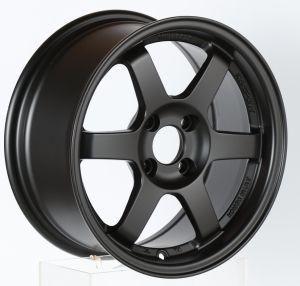 Japan Universal 6 Spoke 5 Hole 4X100 114.3 15 18 Inch 17inch Mag Sport Aluminum Passenger Car Rims Te37 Alloy Wheel