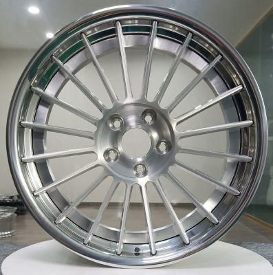 2 Piece Sport Rims Wheel Racing Customized Alloy Wheel for Wheel Barrel Polishing and Center Disk Brushed Finish Color