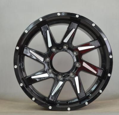 Hot Fashion Black Blue Line Machine Face Passenger Car Alloy Wheels Rim