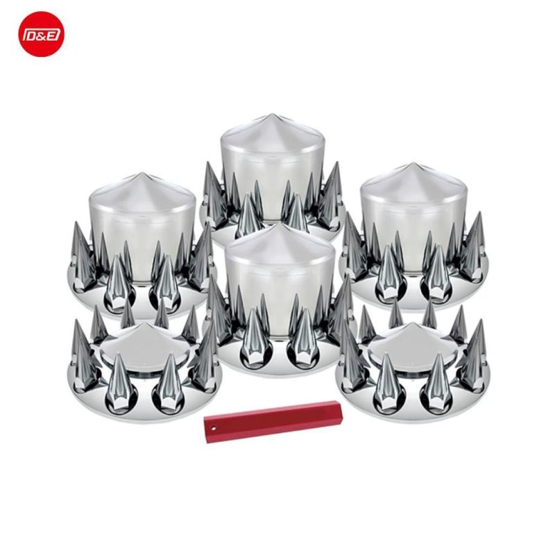 Truck Axle Covers Kits Chrome Plastic Wheel Axle Covers for American Trucks 22.5′ ′ Size PCD 285.75mm ABS Chrome