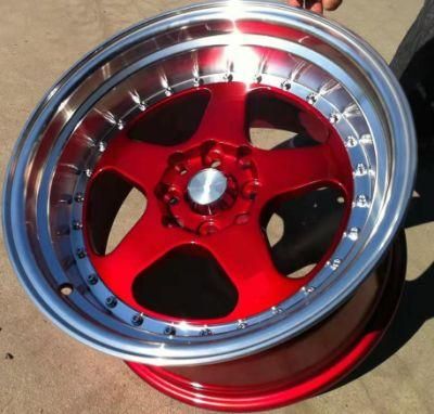 Deep Dish Fashion Red Color 17 Inch Passenger Car Mag Alloy Wheel 5X100 Rim 1790