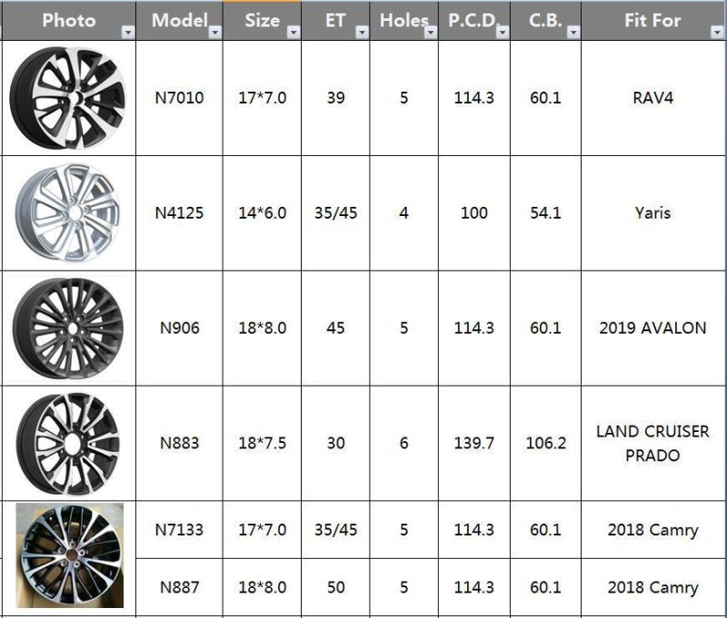 N883 JXD Brand Auto Spare Parts Alloy Wheel Rim Replica Car Wheel for Toyota Land Cruiser Prado