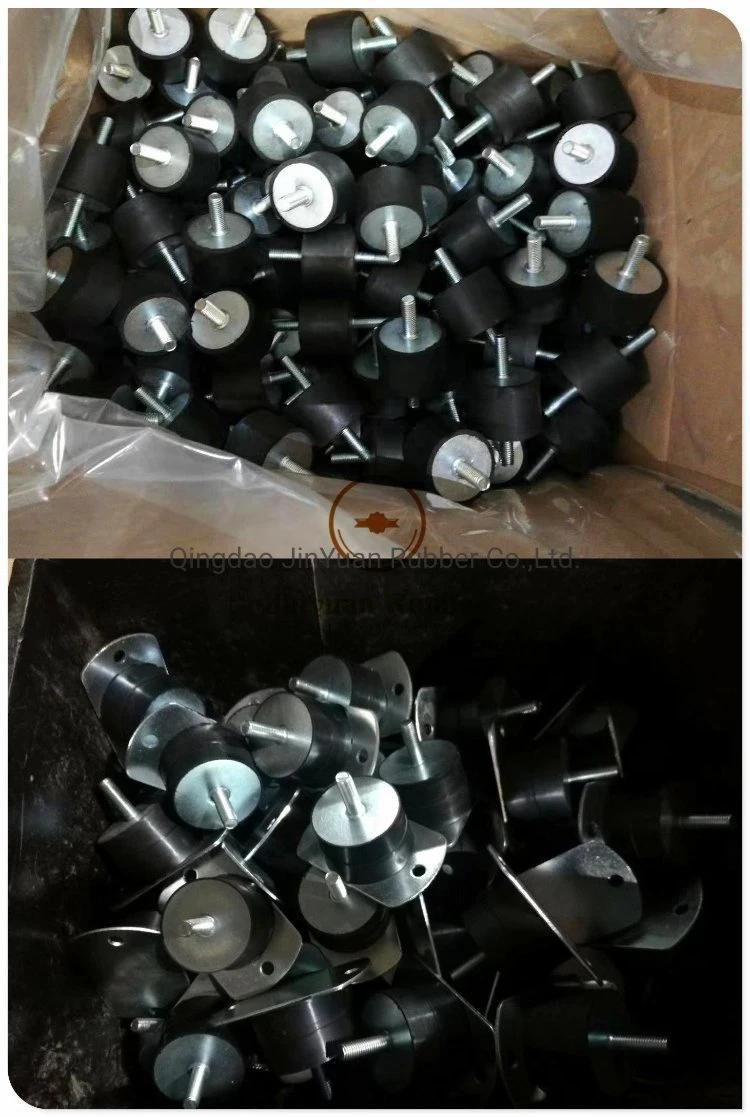 Rubber Cylindrical Vibration Isolation Mount with 2 Tapped Holes