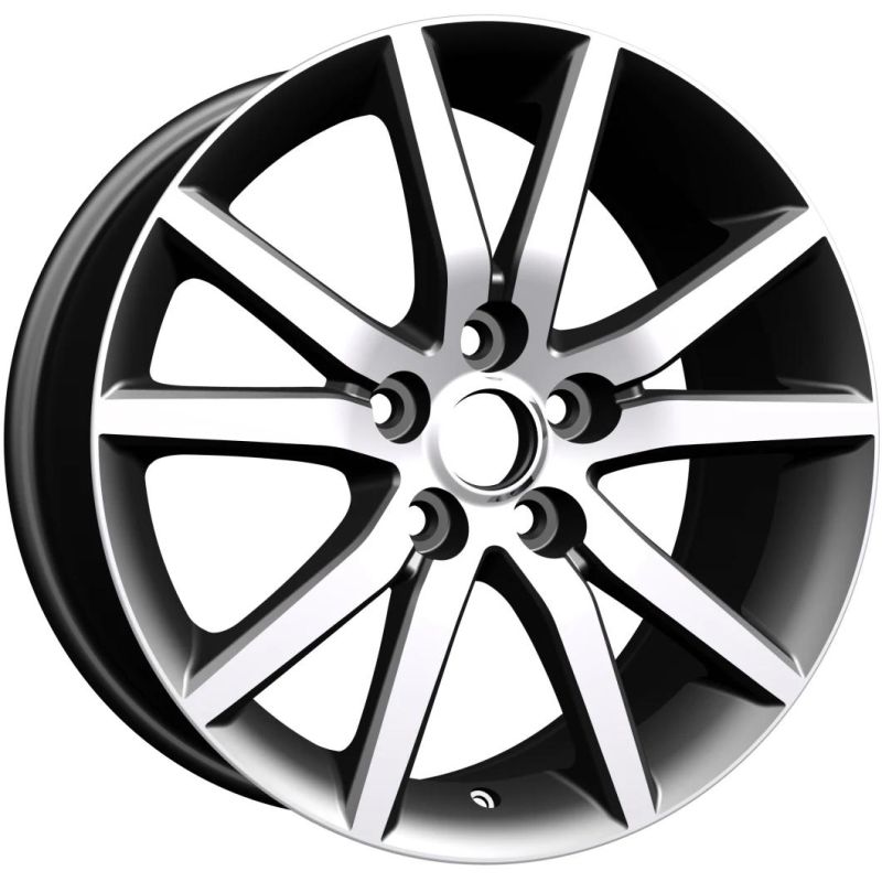 Professional Manufacturer Alumilum Alloy Wheel Rims 18 Inch 5X100-120 35-50 Et Black Machined Face for Passenger Car Wheel Tires