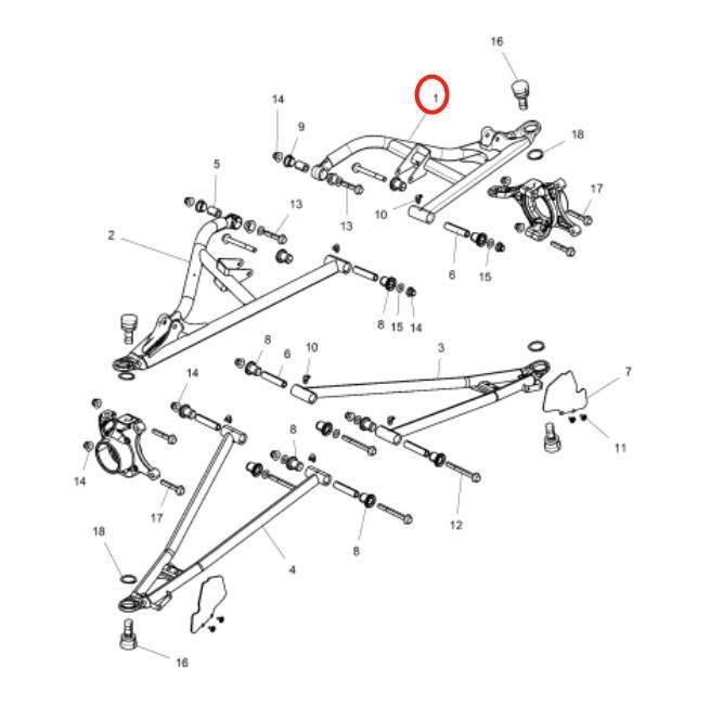 Polaris Weld-Ctrl Arm Upr Fr Lh 64 Control Arm