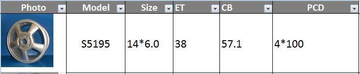 S5195 JXD Brand Auto Spare Parts Alloy Wheel Rim Replica Car Wheel for Volkswagen Jetta 2007