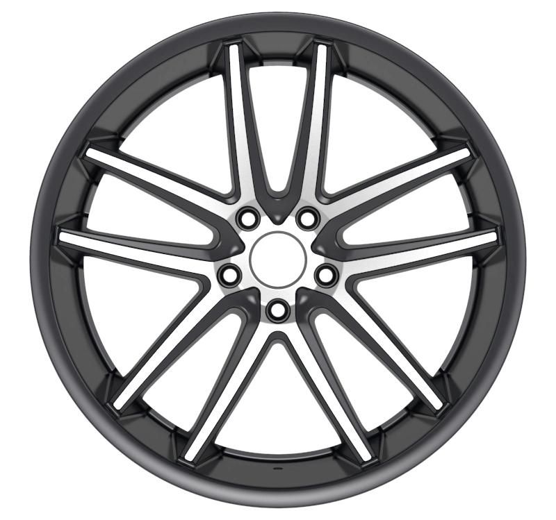 Alumilum Alloy Wheel Rims 20/22 Inch 5 Hole 112-120 PCD Black Machined Face Wheels for Passenger Car Wheel China Professional Manufacturer