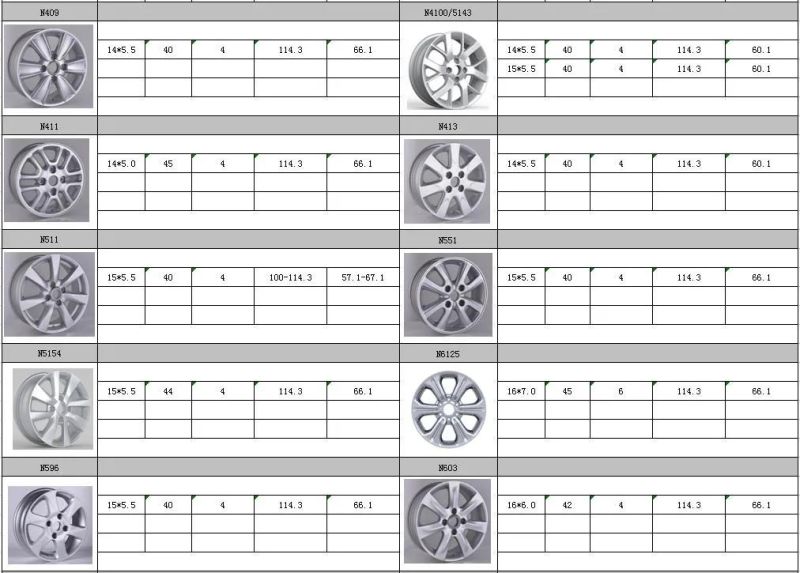 N409 JXD Brand Auto Spare Parts Alloy Wheel Rim Replica Car Wheel for Nissan