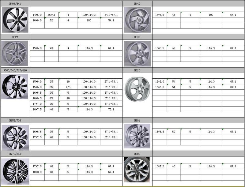 N691 JXD Brand Auto Spare Parts Alloy Wheel Rim Replica Car Wheel for KIA K3