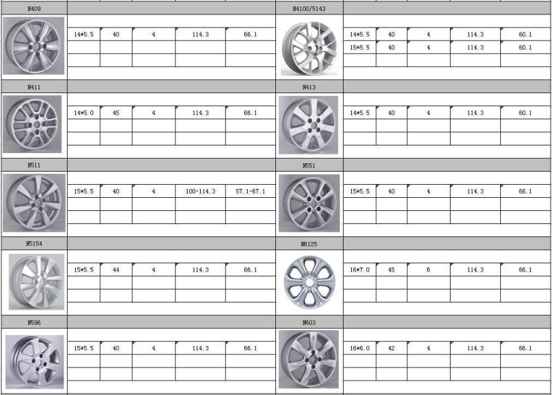 N5154 JXD Brand Auto Spare Parts Alloy Wheel Rim Replica Car Wheel for Nissan