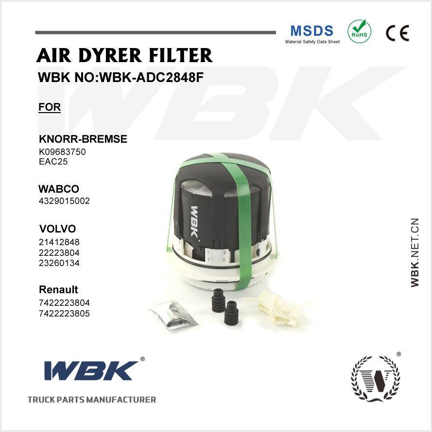 OEM Quality Braking System Desiccant Cartridge Filter22223804 21412848 K096837K50 Truck&Auto Bus Air Dryer Filter for Volv Trucks
