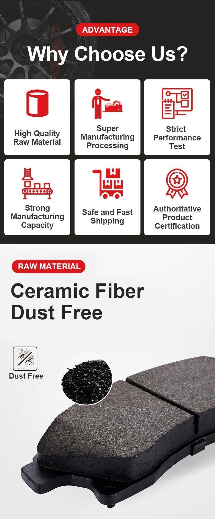 Manufactur Price Auto Spare Parts Front Rear Ceramic Brake Pad for Nissan Toyota Mitsubishi Honda Subaru Lexus Suzuki Japaness Car