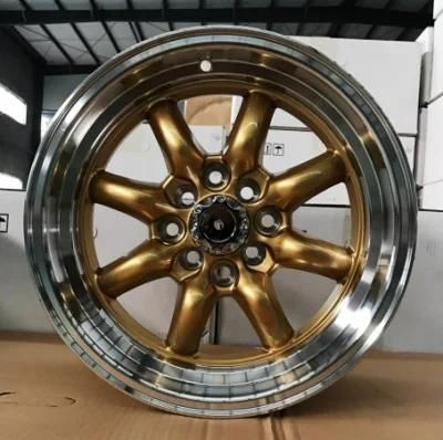13X6 15X7 Wheel Rim Passenger Car Alloy Wheel Rim 4 Holes Gold Color 4X100/4X114.3 Et20