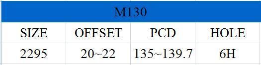 M130 JXD Brand Auto Spare Parts Alloy Wheel Rim Aftermarket Car Wheel