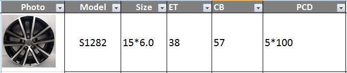 S1282 JXD Brand Auto Spare Parts Alloy Wheel Rim Replica Car Wheel for Volkswagen Jetta