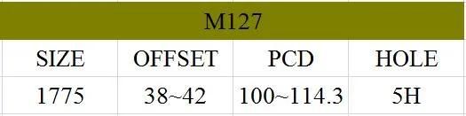 M127 JXD Brand Auto Spare Parts Alloy Wheel Rim Aftermarket Car Wheel