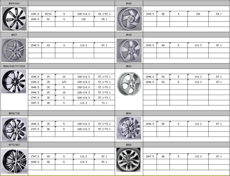 N775 JXD Brand Auto Spare Parts Alloy Wheel Rim Replica Car Wheel for KIA