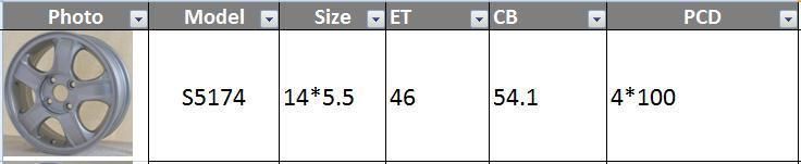 S5174 JXD Brand Auto Spare Parts Alloy Wheel Rim Replica Car Wheel for Hyundai Accent
